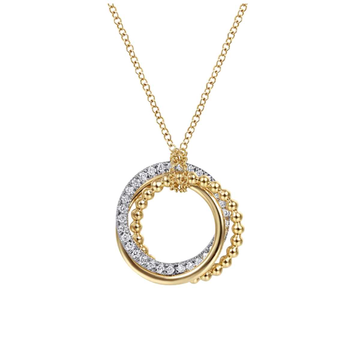 Gabriel & Co Pave Circles Necklace Harris Jeweler Troy, OH