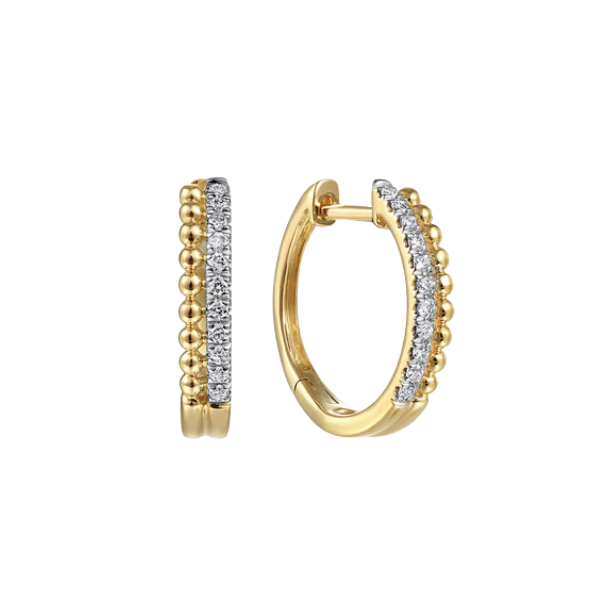 Gabriel & Co. Diamond Huggie Hoop Earrings Harris Jeweler Troy, OH