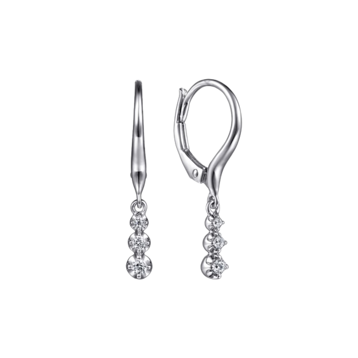 Gabriel & Co Lusso Diamond Drop Earrings Harris Jeweler Troy, OH