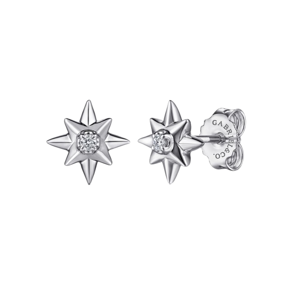 Gabriel & Co Kaslique Diamond Star Stud Earrings Harris Jeweler Troy, OH