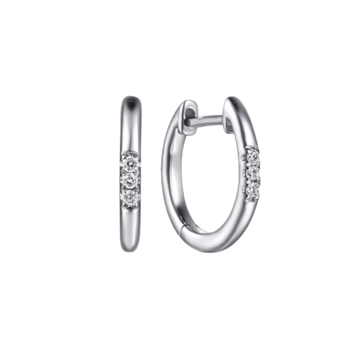 Gabriel & Co Diamond Huggie Hoops Harris Jeweler Troy, OH