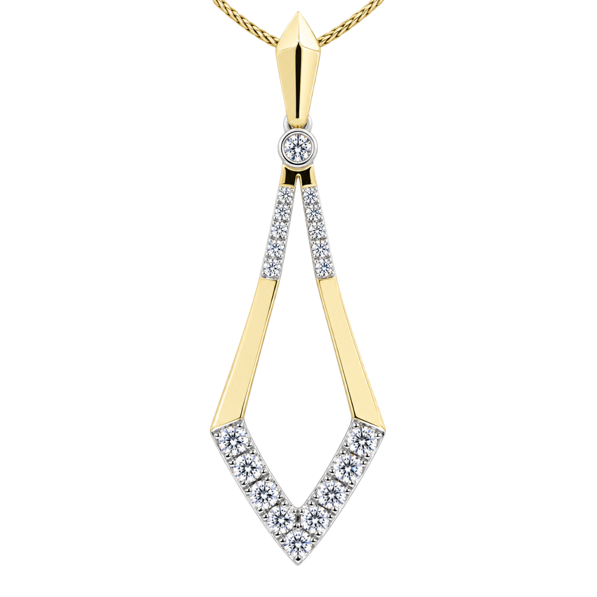 Contemporary Diamond Drop Necklace Harris Jeweler Troy, OH