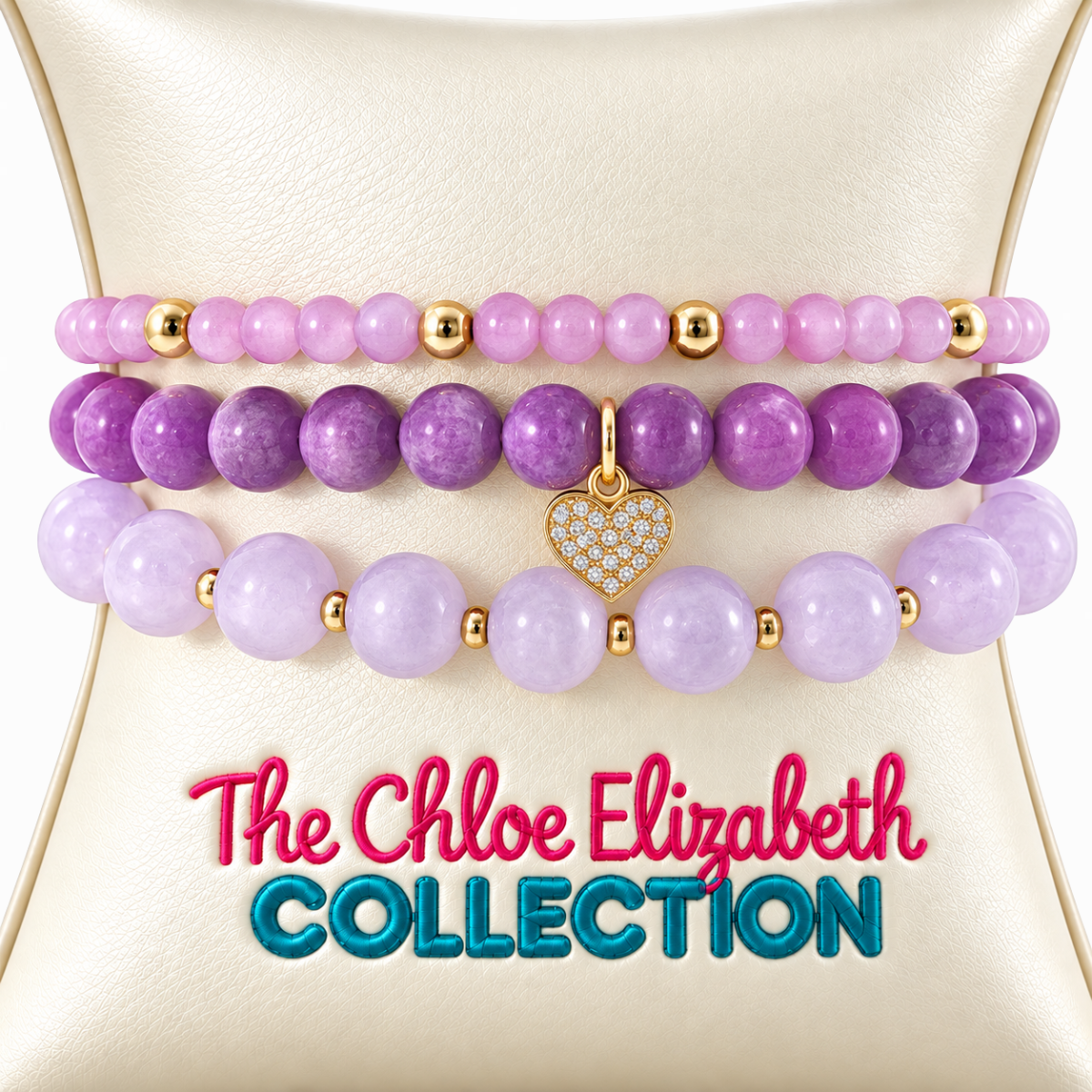 Chloe Elizabeth Mommy & Me Purple Heart Stack - A Collaboration with Dee Berkley 7" Harris Jeweler Troy, OH