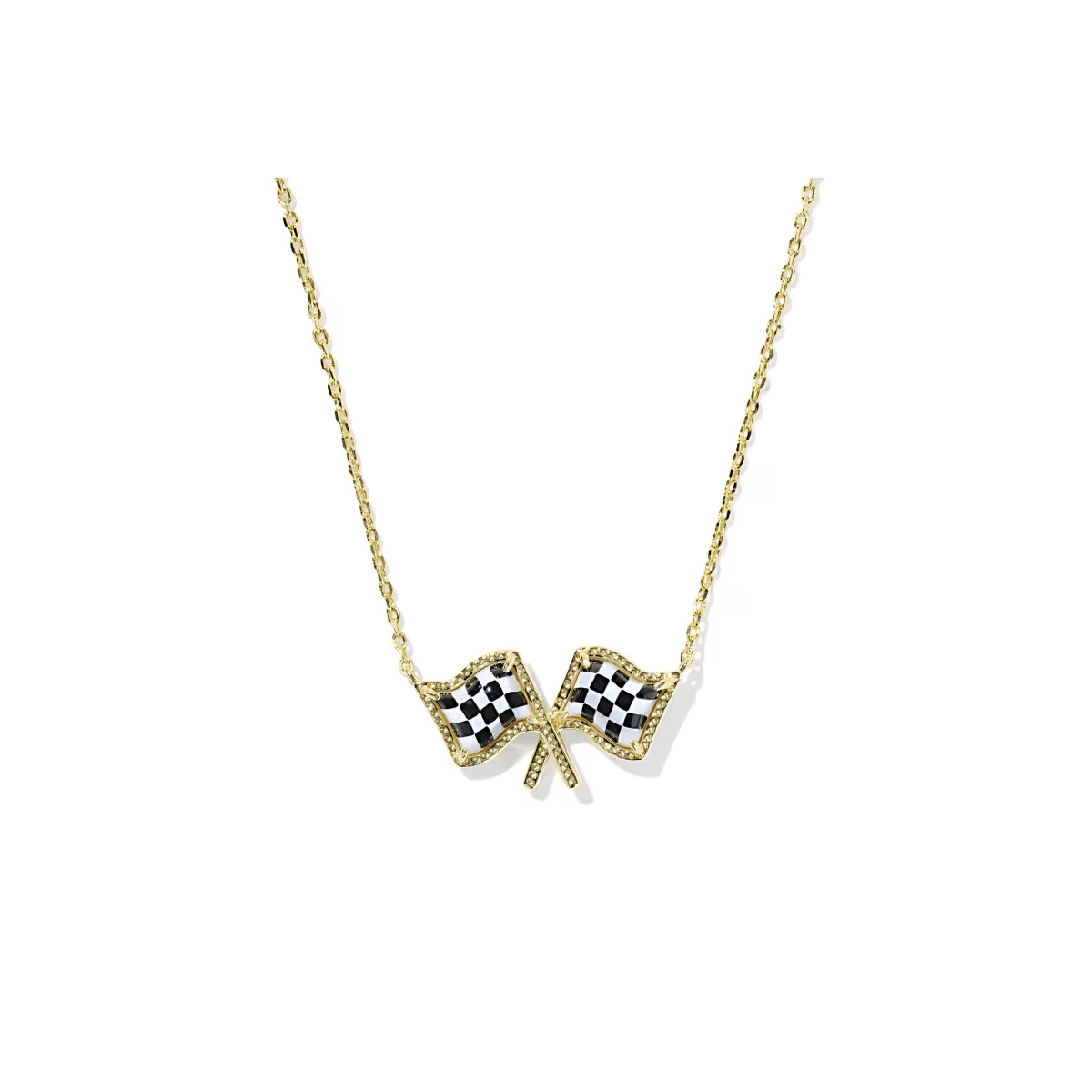 Kendra Scott Checkered Flag Necklace Harris Jeweler Troy, OH