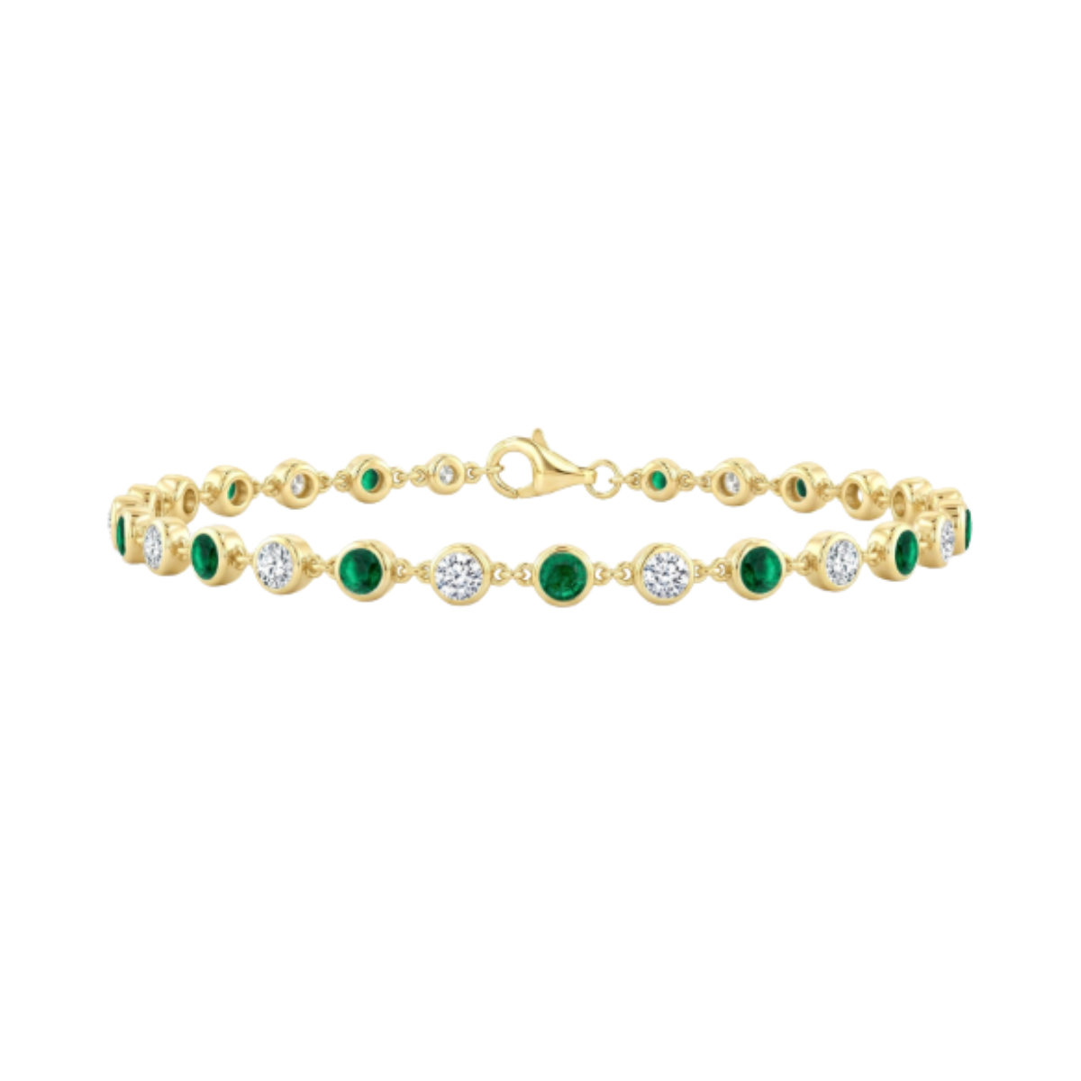 Emerald and Diamond Station Bracelet Harris Jeweler Troy, OH