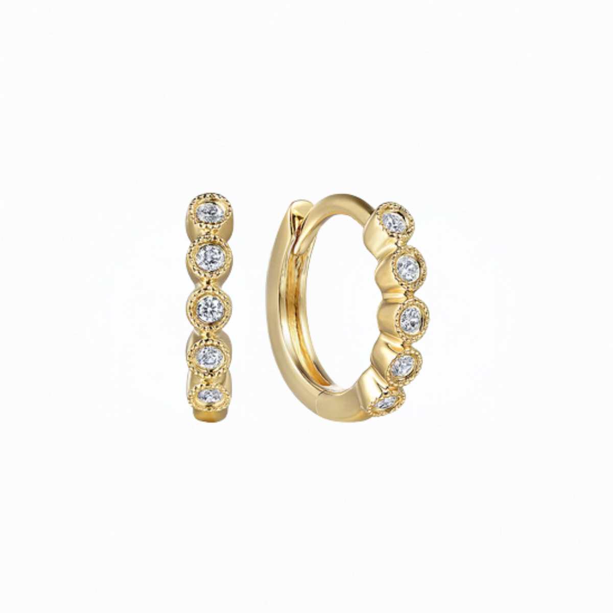 Gabriel & Co Lusso Diamond Huggie Earrings Harris Jeweler Troy, OH