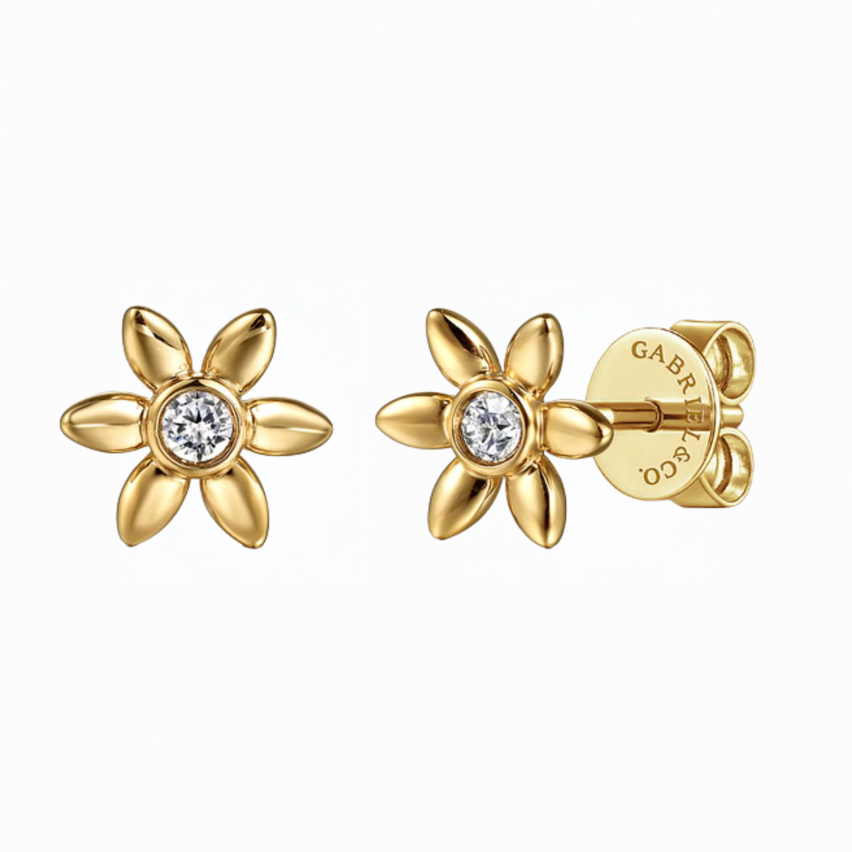Gabriel & Co Flower Stud Earrings Harris Jeweler Troy, OH