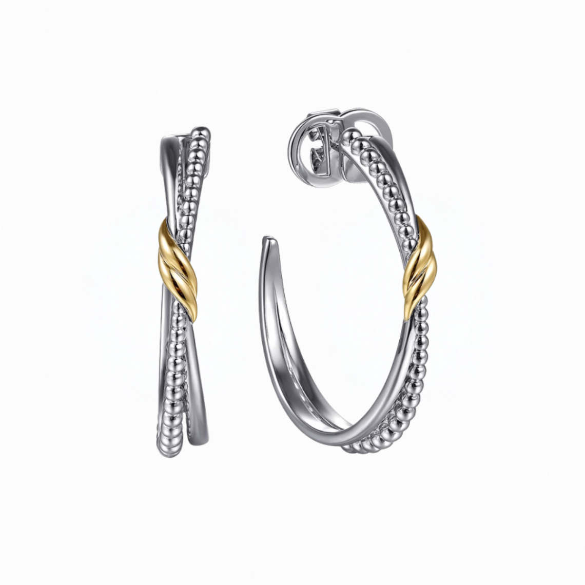 Gabriel & Co Bujukan Beaded Hoop Earrings Harris Jeweler Troy, OH