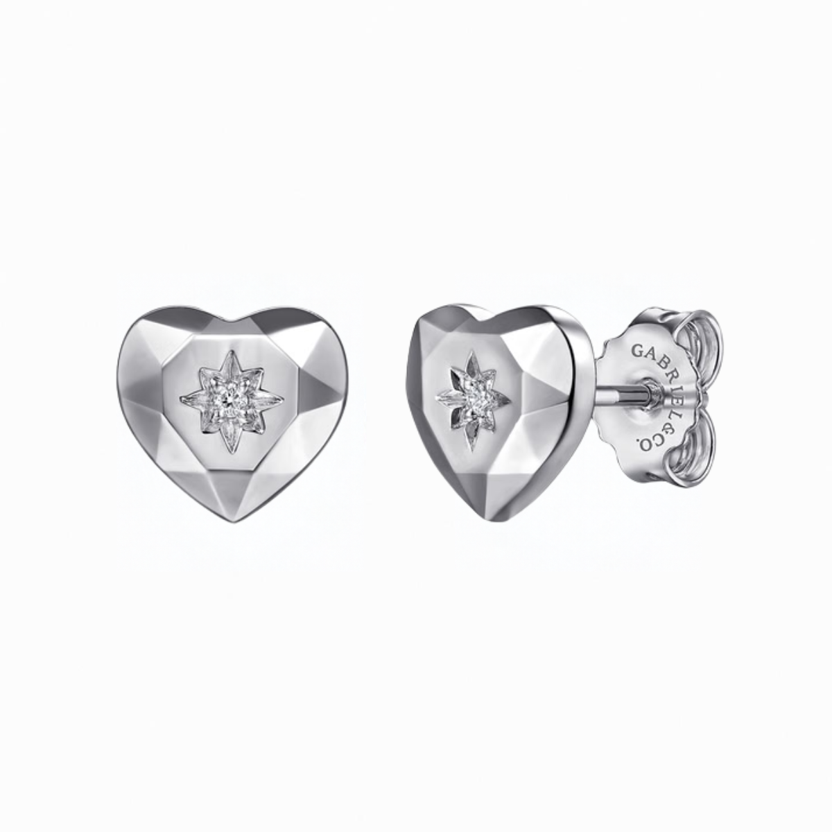 Gabriel & Co Diamond Heart Studs Harris Jeweler Troy, OH