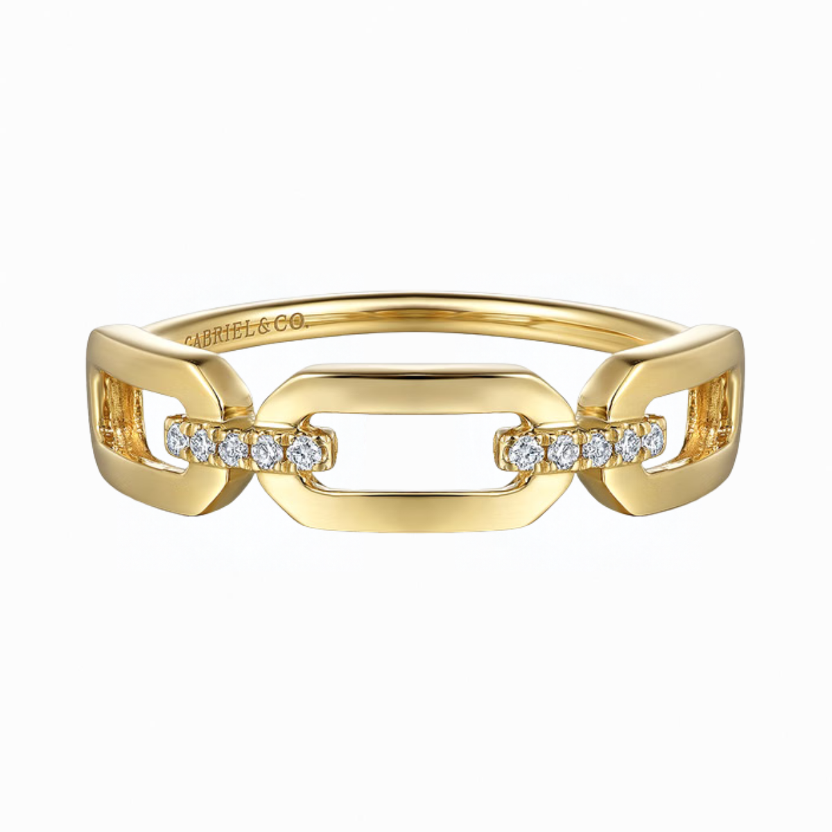Gabriel & Co Diamond Link Chain Ring Harris Jeweler Troy, OH