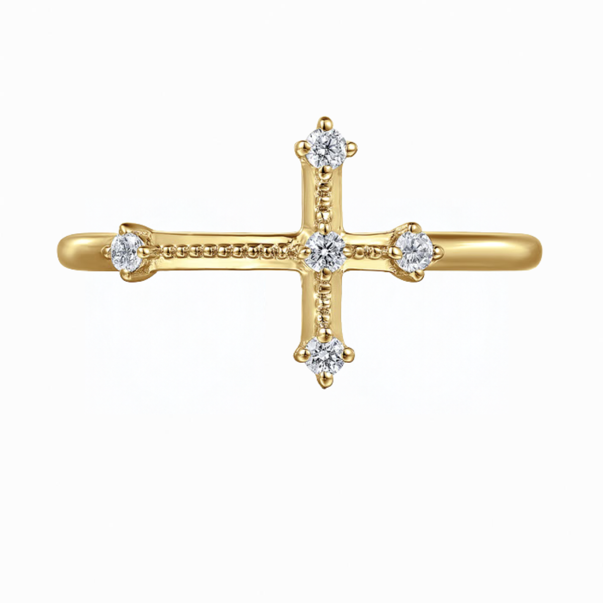 Gabriel & Co Diamond Cross Ring Harris Jeweler Troy, OH