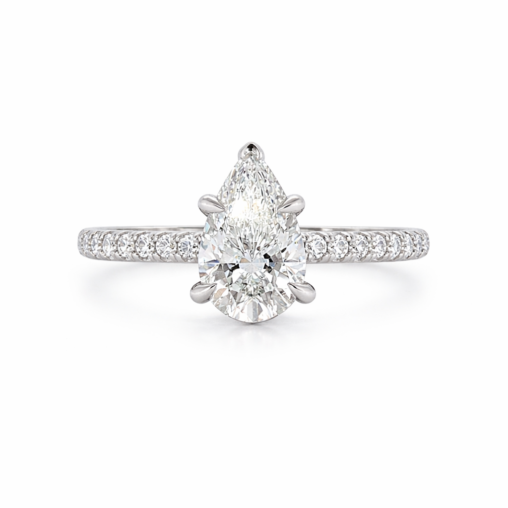 2CT Pear Shape Lab-Grown Diamond Engagement Ring - Propose Tonight! Harris Jeweler Troy, OH