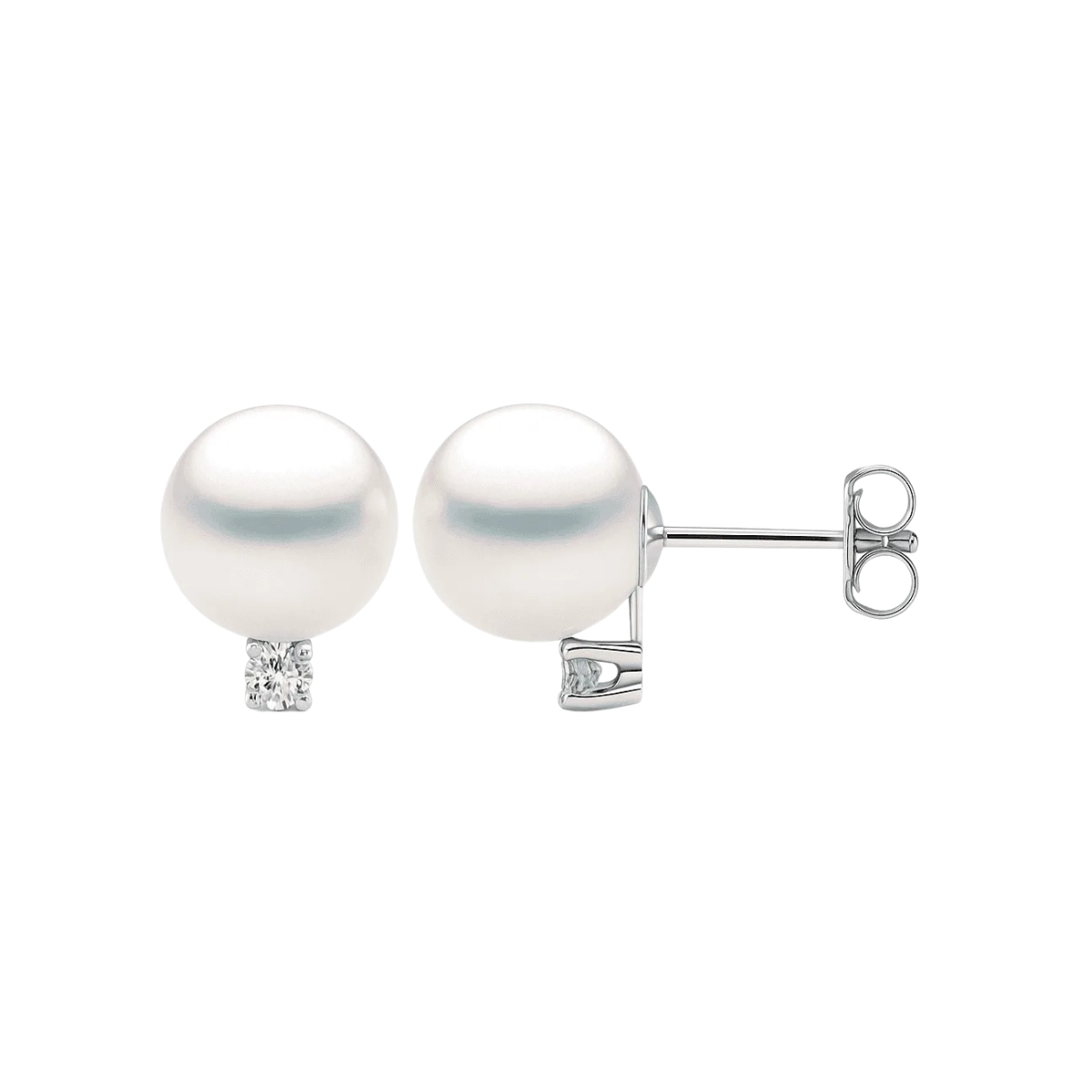 Akoya Pearl and Diamond Stud Earrings Harris Jeweler Troy, OH