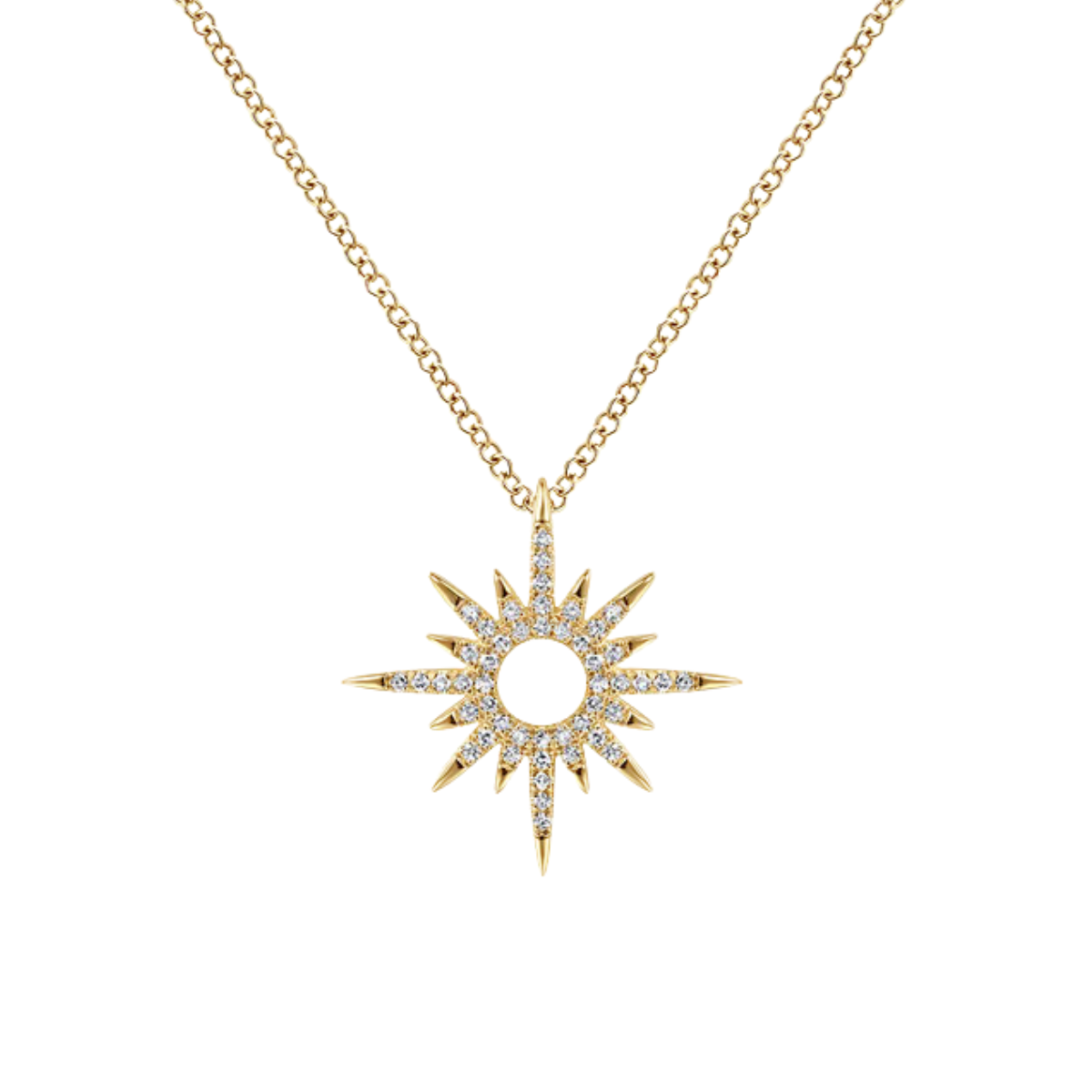 Gabriel & Co. Lusso Diamond Spike Starburst Necklace Harris Jeweler Troy, OH