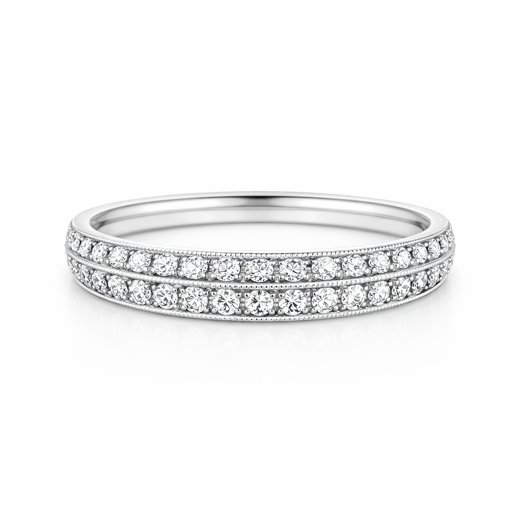 GAB&CO 14K White Gold Diamond Women's Wedding Band Harris Jeweler Troy, OH