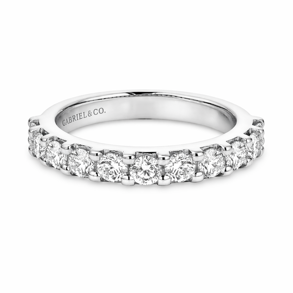 GAB&CO 14K White Gold Diamond Women's Wedding Band Harris Jeweler Troy, OH