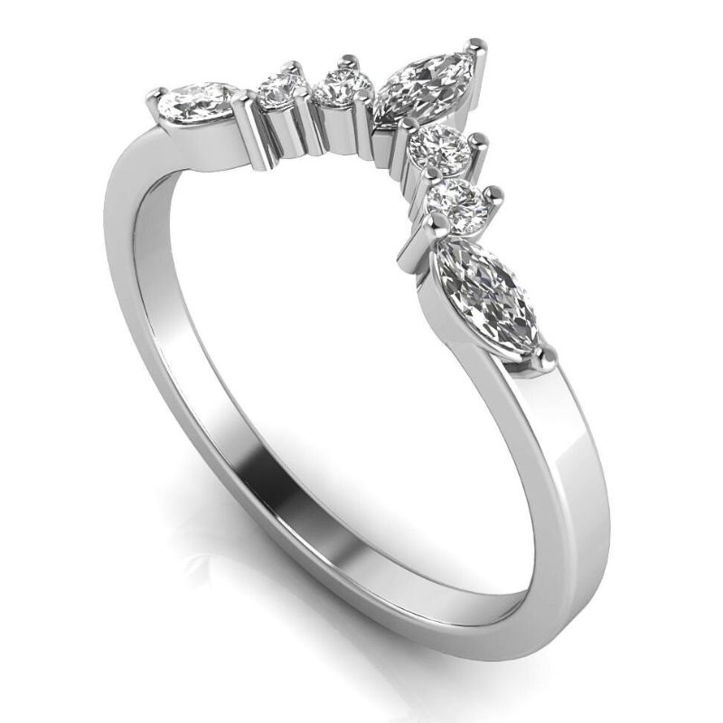 ASB 14K White Gold Diamond Women's Wedding Band Image 2 Harris Jeweler Troy, OH