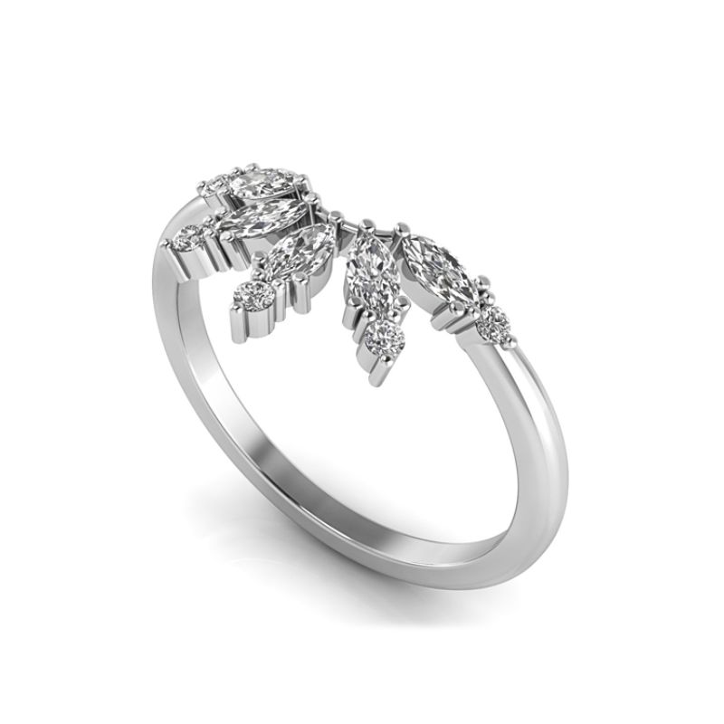ASB 14K White Gold Diamond Women's Wedding Band Image 2 Harris Jeweler Troy, OH