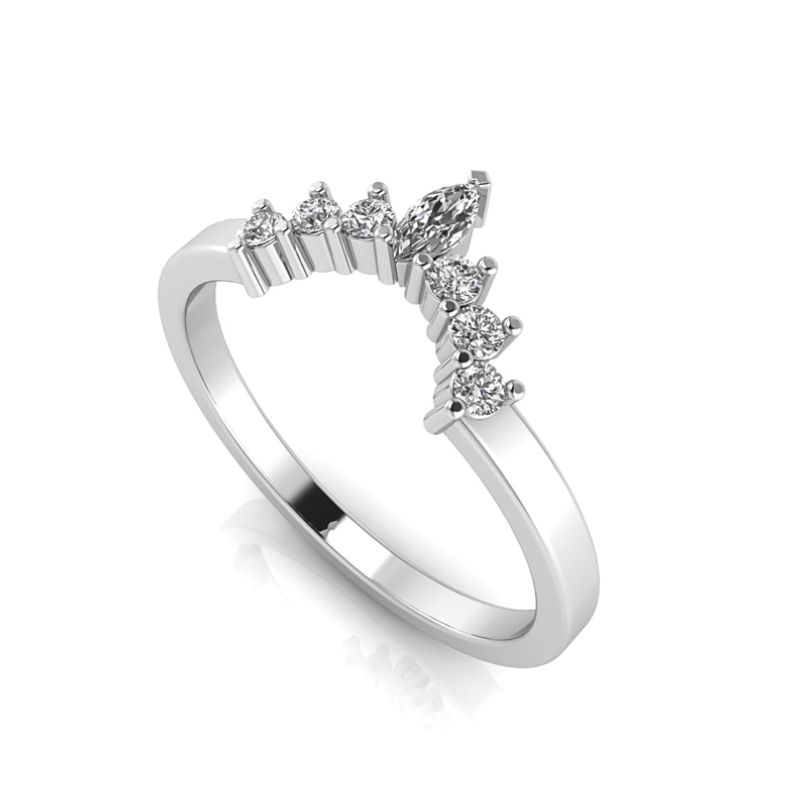 ASB 14K White Gold Diamond Women's Wedding Band Image 2 Harris Jeweler Troy, OH