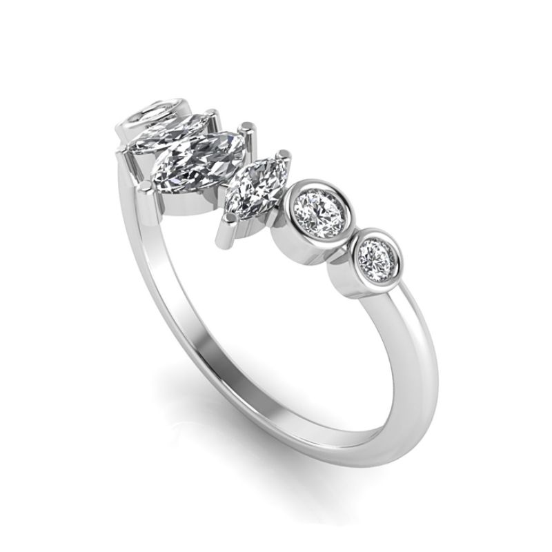 ASB 14K White Gold Diamond Women's Wedding Band Image 2 Harris Jeweler Troy, OH