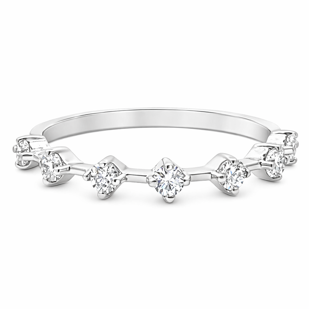 ASB 14K White Gold Diamond Women's Wedding Band Harris Jeweler Troy, OH