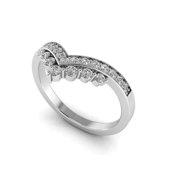 Chevron Diamond Wedding Band Image 2 Harris Jeweler Troy, OH