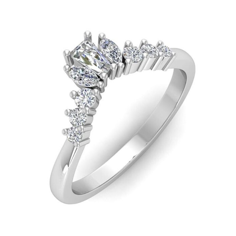 Chevron Diamond Wedding Band Image 2 Harris Jeweler Troy, OH
