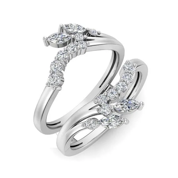 Diamond Chevron Wedding Ring Guard Image 2 Harris Jeweler Troy, OH