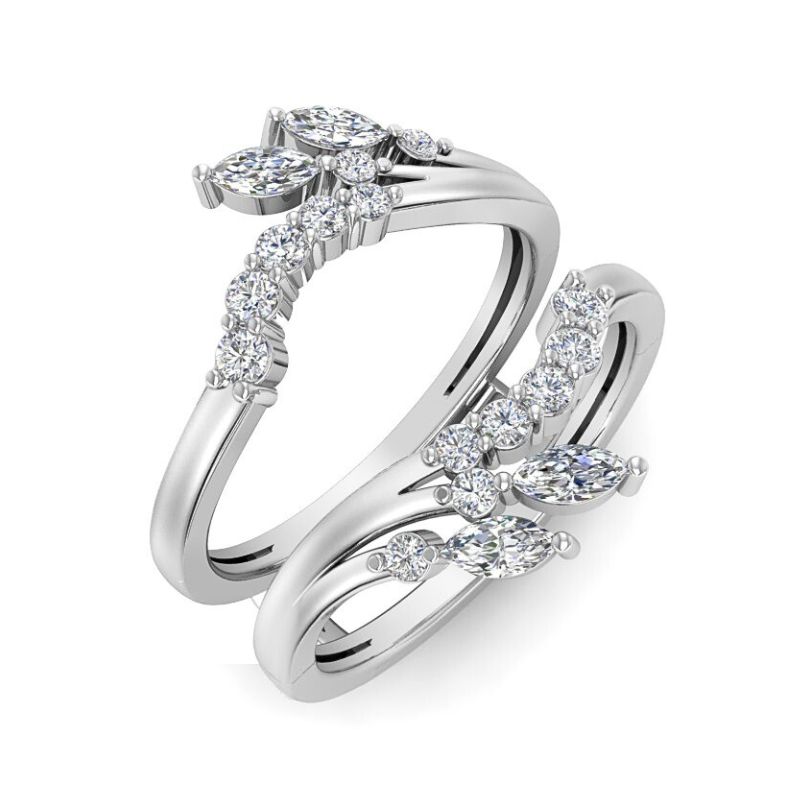 Diamond Chevron Wedding Ring Guard Image 2 Harris Jeweler Troy, OH