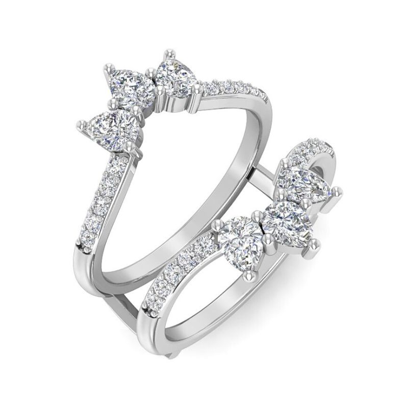 Diamond Chevron Wedding Ring Guard Image 2 Harris Jeweler Troy, OH