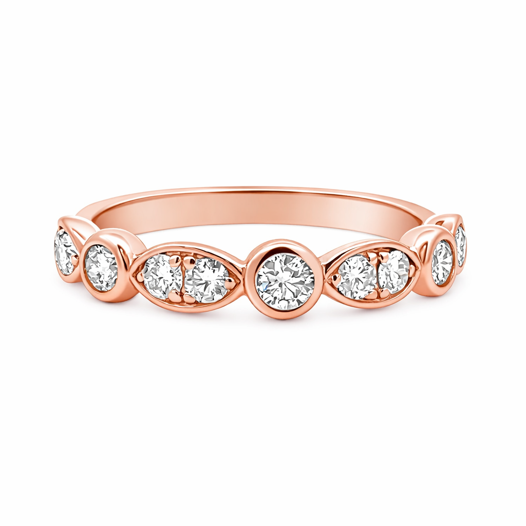 HJNAM 14K Rose Gold Diamond Women's Wedding Band Harris Jeweler Troy, OH