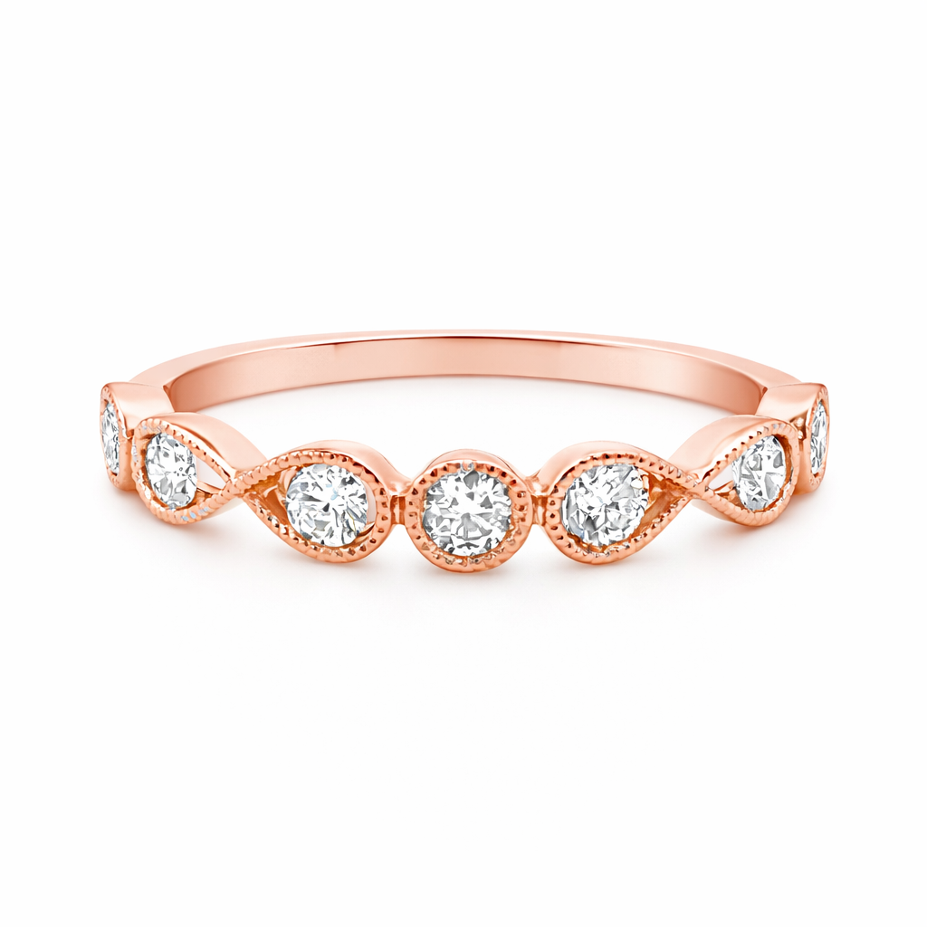 HJNAM 14K Rose Gold Diamond Women's Wedding Band Harris Jeweler Troy, OH