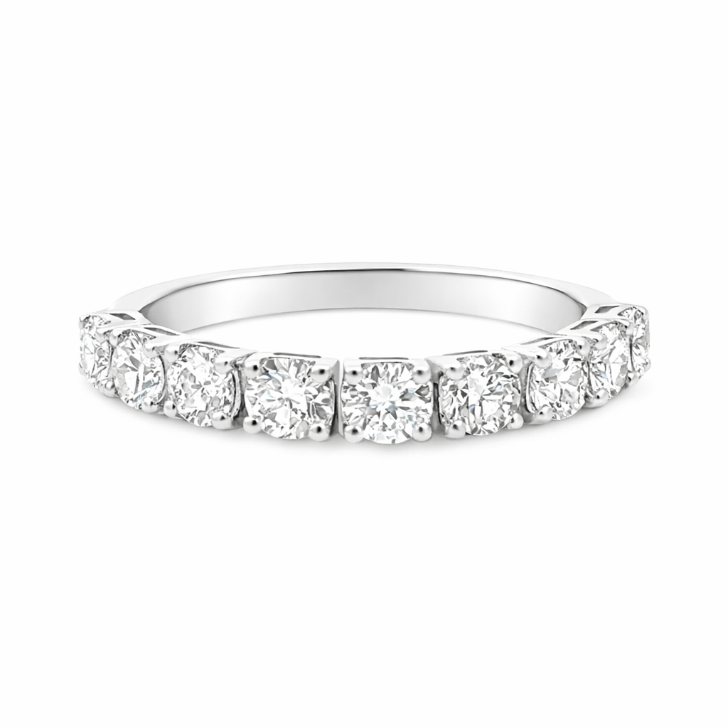 HJNAM 14K White Gold Diamond Women's Wedding Band Harris Jeweler Troy, OH