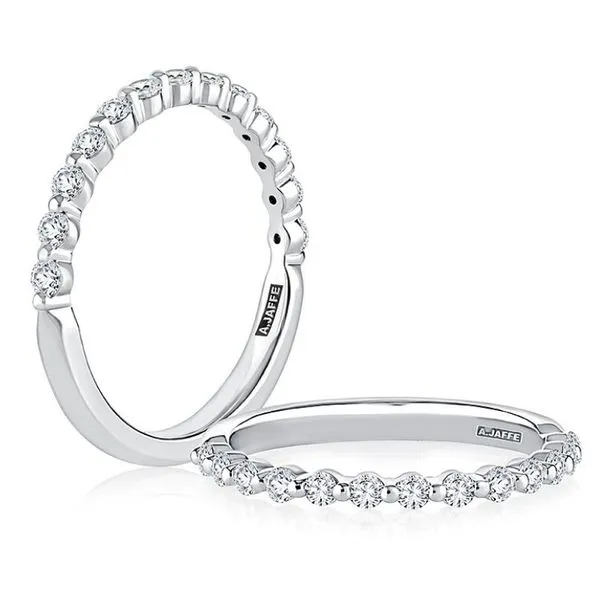 Single Prong Diamond Wedding Band by A.Jaffe