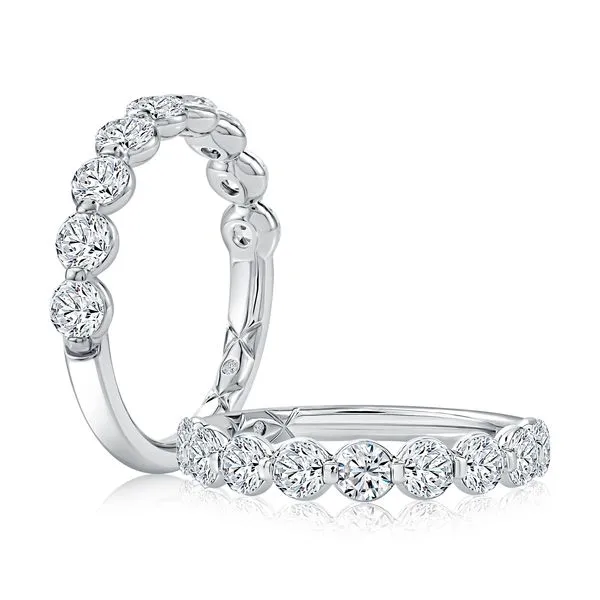 A.Jaffe Single Prong Diamond Wedding Band Image 2 Harris Jeweler Troy, OH