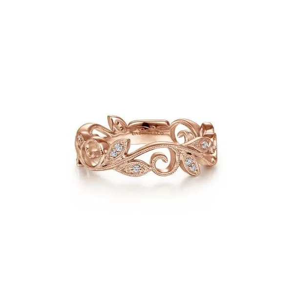 Rose Gold Diamond Vine Ring 001 130 06620 Harris Jeweler Troy OH