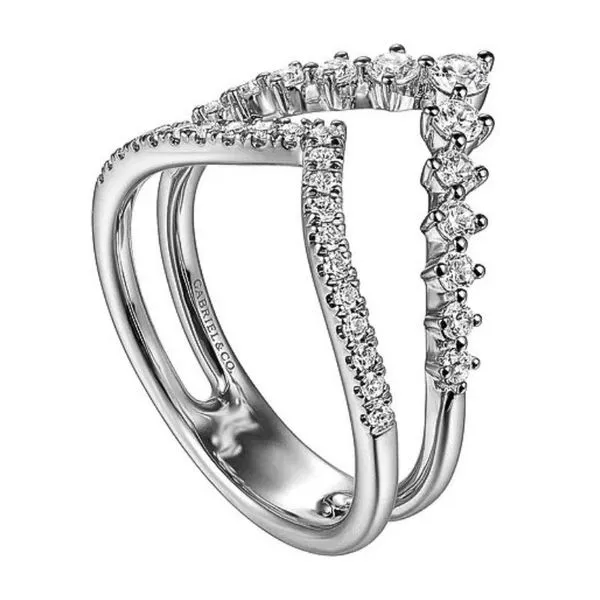 Gabriel & Co Kaslique Double Chevron Diamond Band Image 2 Harris Jeweler Troy, OH