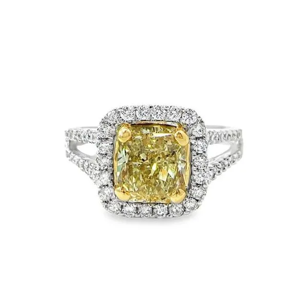 Fancy Yellow Diamond Halo-Style Ring Harris Jeweler Troy, OH