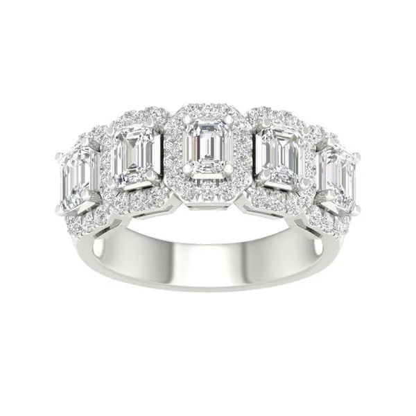 1 1/2CTW Emerald Cut Lab-Grown Diamond Halo Ring similar item image