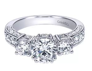 GAB&CO 14K White Gold Semi-Mount Engagement Rings Harris Jeweler Troy, OH