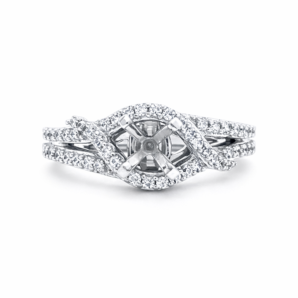 NORTHA 14K White Gold Semi-Mount Engagement Rings Harris Jeweler Troy, OH