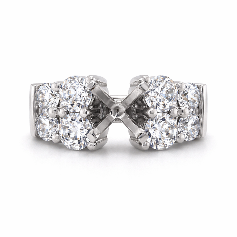 NORTHA 14K White Gold Semi-Mount Engagement Rings Harris Jeweler Troy, OH