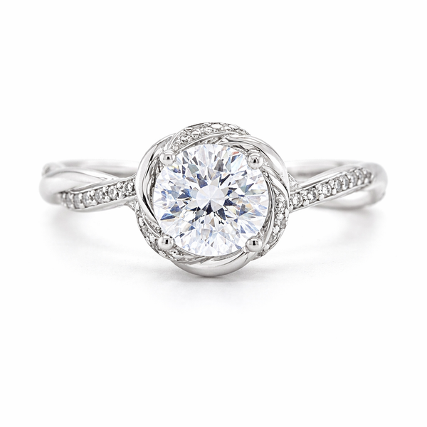 Round Diamond Halo-Style Semi-Mount Engagement Ring Harris Jeweler Troy, OH