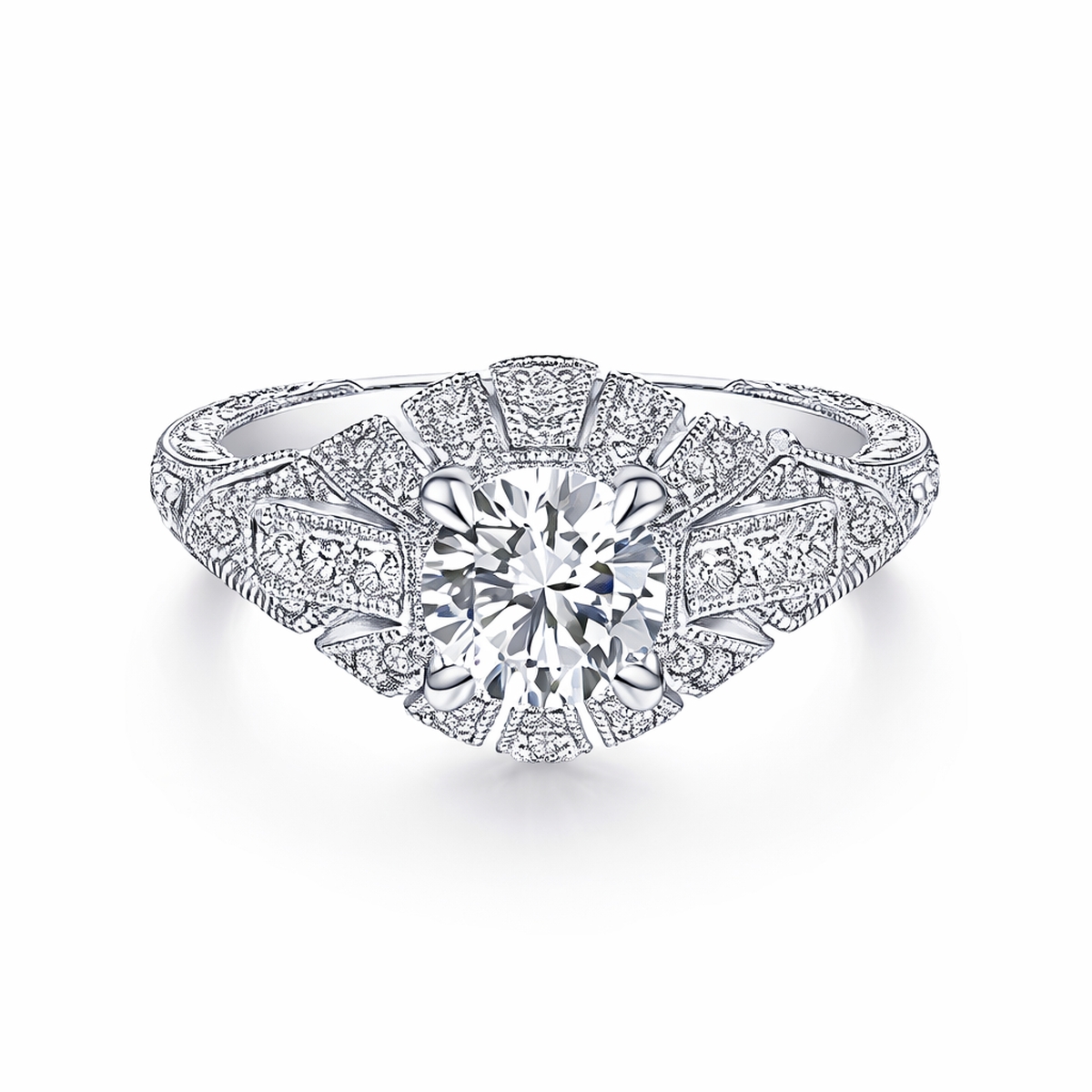 GAB&CO 14K White Gold Semi-Mount Engagement Rings Harris Jeweler Troy, OH