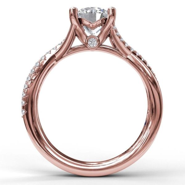 Fana Rose Gold Criss-Cross Engagement Ring Semi-Mount Image 3 Harris Jeweler Troy, OH