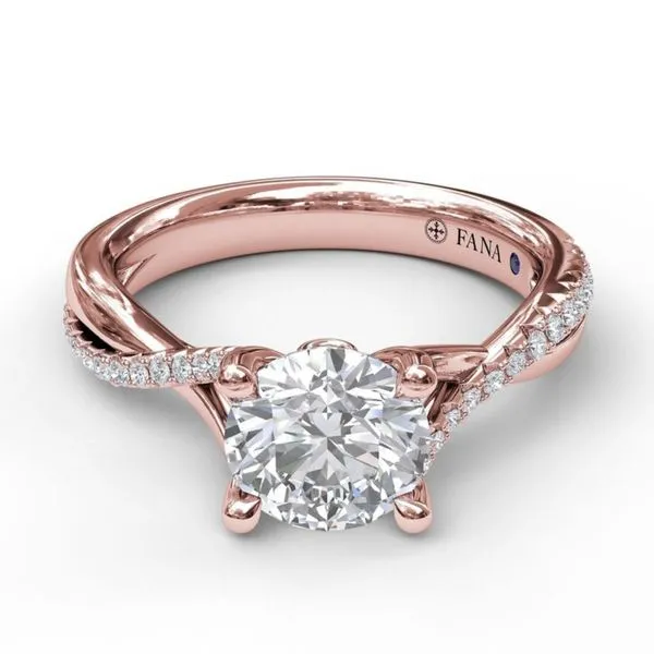 Fana Rose Gold Criss-Cross Engagement Ring Semi-Mount Harris Jeweler Troy, OH