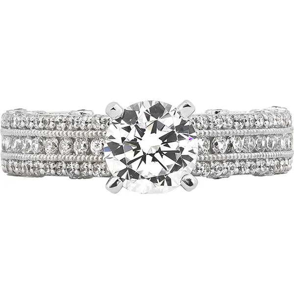 Three-Row Diamond Engagement Ring Semi-Mount Harris Jeweler Troy, OH