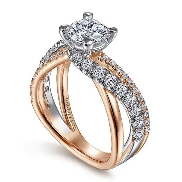 Bypass Style Two-Stone Engagement Ring Semi-Mount Image 2 Harris Jeweler Troy, OH