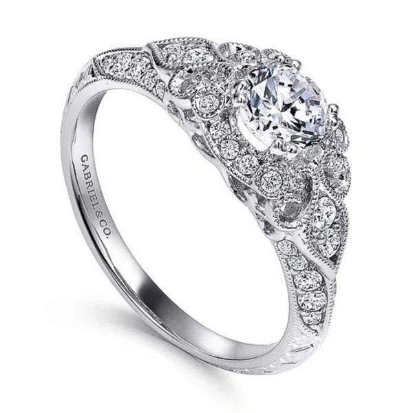 Vintage Style Diamond Engagement Ring Semi-Mount Image 2 Harris Jeweler Troy, OH