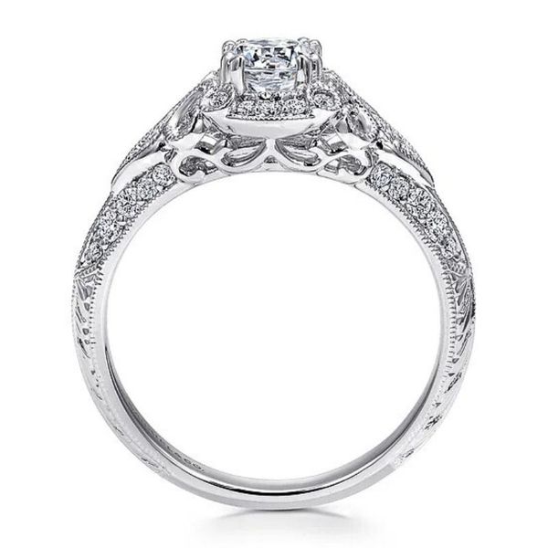 Vintage Style Diamond Engagement Ring Semi-Mount Image 3 Harris Jeweler Troy, OH